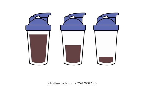 Vector Isolated Illustration of a Protein Shaker. Protein Shaker Flat Icon Set
