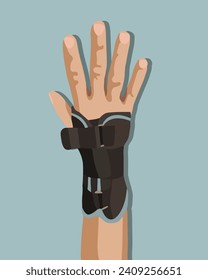 Vector isolated illustration of a radial carpal joint brace.