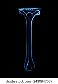 Vector isolated illustration of a razor.	