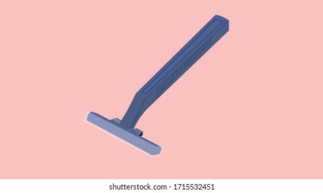 Vector Isolated Illustration of a Razor Shave
