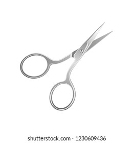 Vector isolated illustration of realistic metal nail scissors.