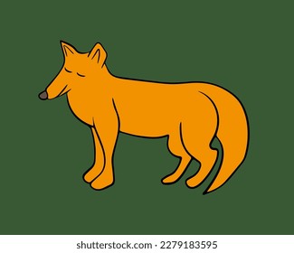 Vector isolated illustration of red fox. Drawing of a fox.