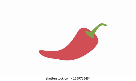 Vector Isolación Ilustración de un Pepper Rojo. Icono plano de pimienta roja