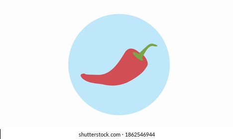 Vector Isolated Illustration of a Red Pepper. Red pepper Flat Icon