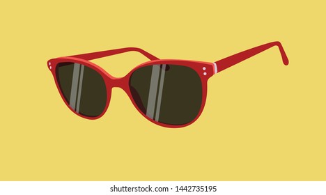 Vector Isolated Illustration of Red Sunglasses