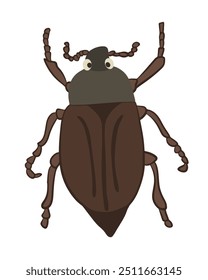 Ilustração isolada em vetor de uma barata sobre um fundo branco.