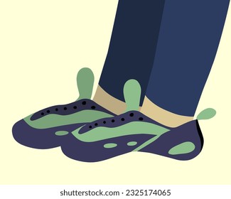 Vector isolated illustration of rock shoes. Climbing shoes.