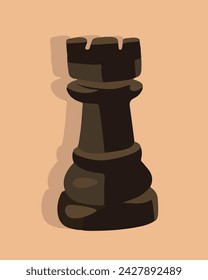 Vector isolated illustration of Rook chess piece 