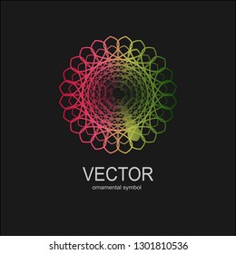 Vector isolated illustration, round ornament. Fashion illustration. Mandala design. Ornate fabric design.