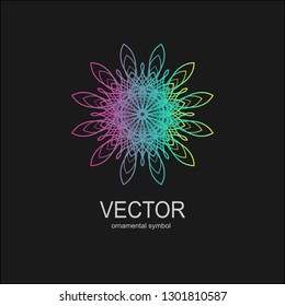Vector isolated illustration, round ornament. Fashion illustration. Mandala design. Ornate fabric design.