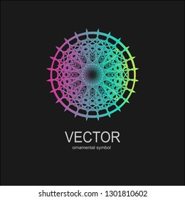 Vector isolated illustration, round ornament. Fashion illustration. Mandala design. Ornate fabric design.