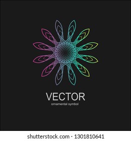 Vector isolated illustration, round ornament. Fashion illustration. Mandala design. Ornate fabric design.