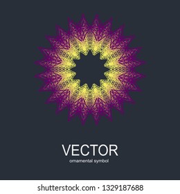 Vector isolated illustration, round ornament. Fashion illustration. Mandala design. Ornate fabric design.
