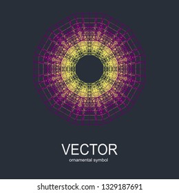 Vector isolated illustration, round ornament. Fashion illustration. Mandala design. Ornate fabric design.
