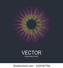 Vector isolated illustration, round ornament. Fashion illustration. Mandala design. Ornate fabric design.
