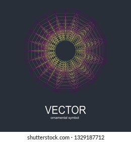 Vector isolated illustration, round ornament. Fashion illustration. Mandala design. Ornate fabric design.
