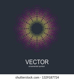 Vector isolated illustration, round ornament. Fashion illustration. Mandala design. Ornate fabric design.
