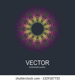 Vector isolated illustration, round ornament. Fashion illustration. Mandala design. Ornate fabric design.
