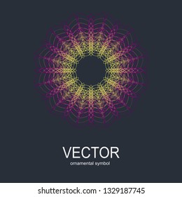 Vector isolated illustration, round ornament. Fashion illustration. Mandala design. Ornate fabric design.
