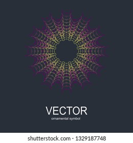 Vector isolated illustration, round ornament. Fashion illustration. Mandala design. Ornate fabric design.
