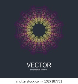 Vector isolated illustration, round ornament. Fashion illustration. Mandala design. Ornate fabric design.
