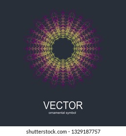 Vector isolated illustration, round ornament. Fashion illustration. Mandala design. Ornate fabric design.
