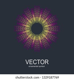 Vector isolated illustration, round ornament. Fashion illustration. Mandala design. Ornate fabric design.
