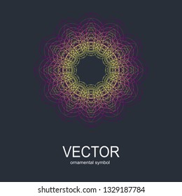 Vector isolated illustration, round ornament. Fashion illustration. Mandala design. Ornate fabric design.
