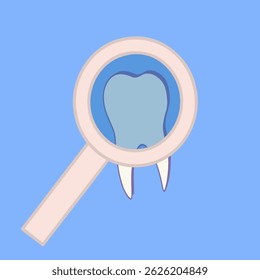 Vector isolated illustration of routine dental checkup. Dental treatment.
