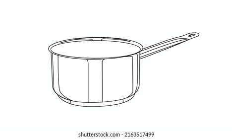 Vector Isolated Illustration of a Saucepan