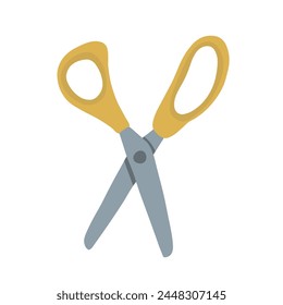 Vector isolated illustration of scissors on a white background.	