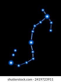 Vector isolated illustration of Scorpio constellation with neon effect.