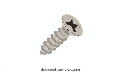 Vector Isolated Illustration of a Screw