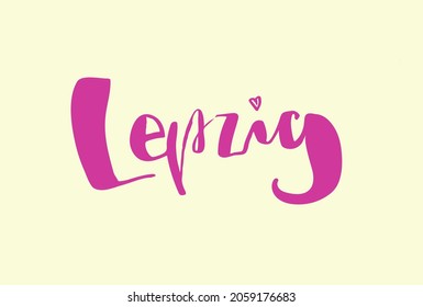 Vector isolated illustration of the script Leipzig, hand-lettering in sloppy style Leipzig for tourism, shops, caffes, cards, prints, posters, shirts, clothes, apps, EPS