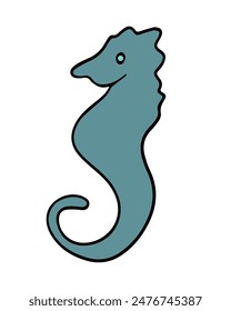 Vector isolated illustration of a seahorse on a white background.