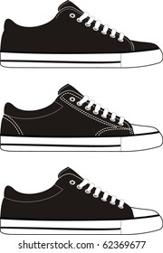 Vector isolated illustration - Set of sports footwear