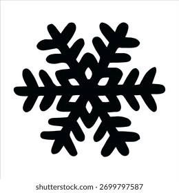 Ilustração isolada de vetor de floco de neve de silhueta
