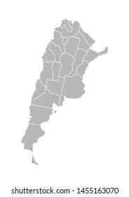 Vector isolated illustration of simplified administrative map of Argentina. Borders of the provinces (regions). Grey silhouettes. White outline.