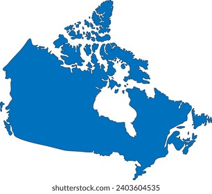 Vector isolated illustration of simplified administrative map of Canada. Borders of the provinces (regions).