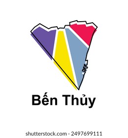 Vector isolated illustration of simplified administrative map of Ben Thuy. Borders and names of the regions. suitable for your company