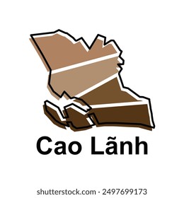 Vector isolated illustration of simplified administrative map of Cao Lanh. Borders and names of the regions. suitable for your company