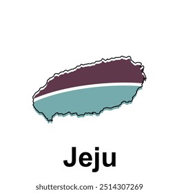 Vector aislado ilustración de mapa administrativo simplificado Provincia de Jeju. Fronteras y nombres de las regiones. adecuado para su empresa