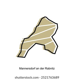 Vector isolated illustration of simplified administrative map of Mannersdorf an der Rabnitz. Borders and names of the regions. suitable for your company