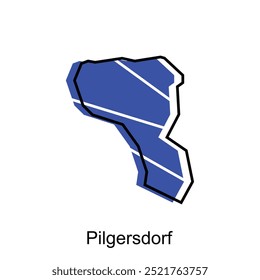 Vector isolated illustration of simplified administrative map of Pilgersdorf. Borders and names of the regions. suitable for your company