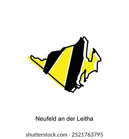 Vector isolated illustration of simplified administrative map of Neufeld an der Leitha. Borders and names of the regions. suitable for your company