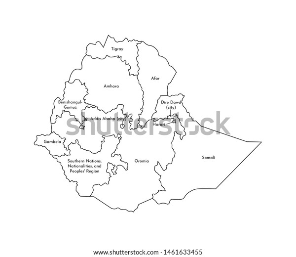 Vector Isolated Illustration Simplified Administrative Map Stock Vector Royalty Free