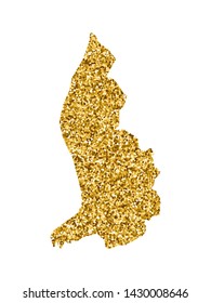 Vector isolated illustration with simplified Liechtenstein map. Decorated by shiny gold glitter texture. Christmas and New Year holidays' decoration for greeting card