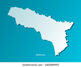 Vector isolated illustration of simplified map - Abkhazia. Blue silhouette, dark blue background