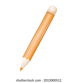 Vector isolated illustration of a slate pencil. Realistic stationery sticker for writing, sketching or painting.