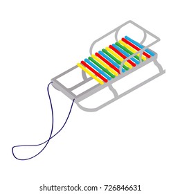 Vector isolated illustration of sled